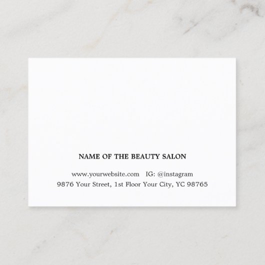 シンプルエレガント白黒美しい 予約カード (裏面)