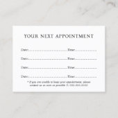 シンプルエレガント白黒美しい 予約カード (正面)