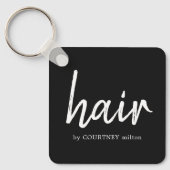 シンプルエレガント白黒美容師 キーホルダー (正面)