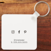 シンプルエレガント白黒美容師 キーホルダー (裏面)