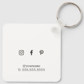 シンプルエレガント白黒美容師 キーホルダー (裏面)