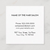 シンプルエレガント白黒美容師 スクエア名刺 (裏面)