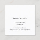 シンプルエレガント白黒美容師 スクエア名刺 (裏面)