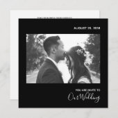 シンプルエレガント白黒 招待状 (正面/裏面)