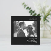 シンプルエレガント白黒 招待状 (スタンド正面)