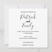 シンプルエレガント白黒 招待状 (裏面)