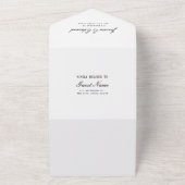 シンプルエレガント白黒Qrコード書道 オールインワン招待状 (外側)