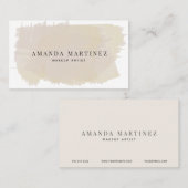 シンプルエレガント砂ベージュ水彩名刺 名刺 (正面/裏面)