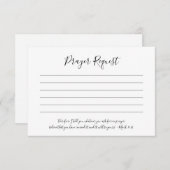 シンプルエレガント祈りの言葉要求カード エンクロージャーカード (正面/裏面)