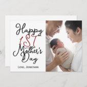 シンプルエレガント第1母の日ワンフォト シーズンカード (正面/裏面)