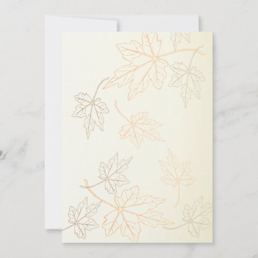シンプルエレガント紅葉のアウトライン秋の結婚式 招待状 (裏面)