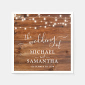 シンプルエレガント素朴ウ結婚ド スタンダードカクテルナプキン (正面)