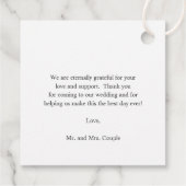 シンプルエレガント素朴ユ結婚ーカリ フェイバータグ (裏面)