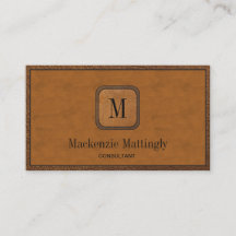 シンプルエレガント素朴ヴィンテージレザーモノグラム