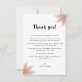 シンプルエレガント素朴写真結婚付き サンキューカード (裏面)