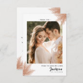 シンプルエレガント素朴写真結婚付き サンキューカード (正面/裏面)