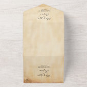 シンプルエレガント素朴結婚の オールインワン招待状 (外側)