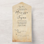 シンプルエレガント素朴結婚の オールインワン招待状 (内側)