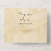 シンプルエレガント素朴結婚の オールインワン招待状 (裏面)