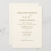 シンプルエレガント素朴結婚式招待状 招待状 (正面/裏面)