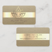 シンプルエレガント素朴,クラフトストライプ金ゴールド 名刺 (正面/裏面)