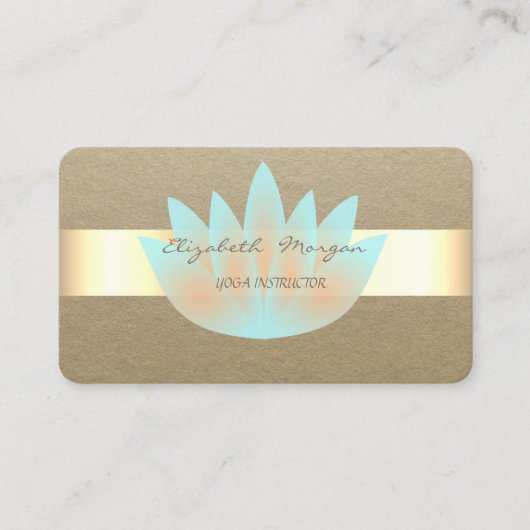 シンプルエレガント素朴,クラフトストライプ,ロータス 名刺 (正面)