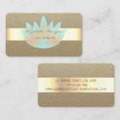 シンプルエレガント素朴,クラフトストライプ,ロータス 名刺 (正面/裏面)