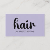 シンプルエレガント紫はっきりした黒美容師 名刺 (正面)
