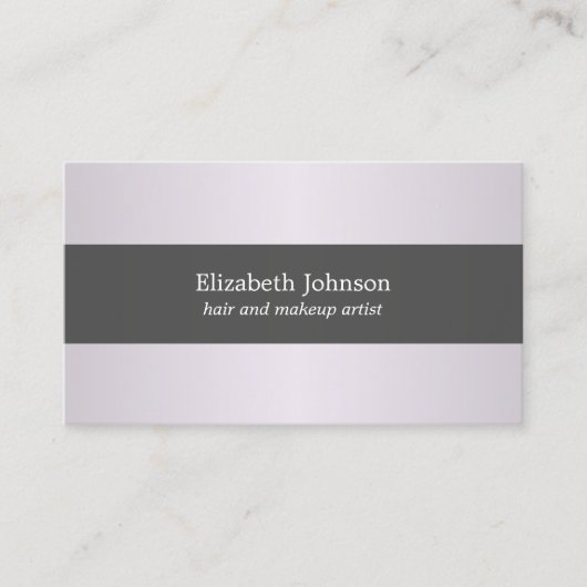 シンプルエレガント紫ストライプの白髪 名刺 (正面)
