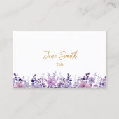 シンプルエレガント紫フラワー名刺 名刺 (正面)