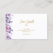 シンプルエレガント紫フラワー名刺 名刺 (裏面)