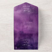 シンプルエレガント紫結婚の オールインワン招待状 (外側)