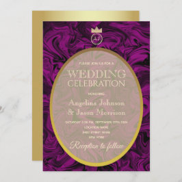 シンプルエレガント紫結婚病 招待状