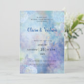 シンプルエレガント紫蝶結婚病 招待状 (スタンド正面)