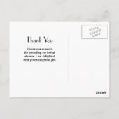 シンプルエレガント紫金ゴールドモノグラムありがとう ポストカード (裏面)