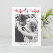 シンプルエレガント結婚したと写真メリー シーズンカード (スタンド正面)