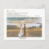 シンプルエレガント結婚サンキューカード ポストカード (正面)