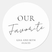 シンプルエレガント結婚モダン可愛お気に入りのい ラウンドシール (正面)