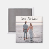 シンプルエレガント結婚写真のモダンWhimsy磁石 マグネット (正面/裏面)