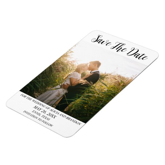 シンプルエレガント結婚写真のモダンWhimsy磁石 マグネット (左側)