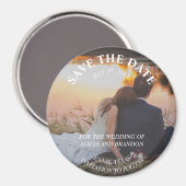 シンプルエレガント結婚写真のモダンWhimsy磁石 マグネット (正面/裏面)