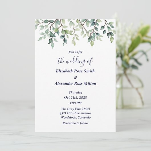 シンプルエレガント結婚離れ管 招待状 (スタンド正面)