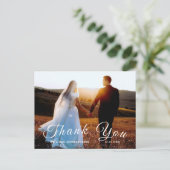 シンプルエレガント結婚 カスタム U脚感謝してい本 ポストカード (スタンド正面)