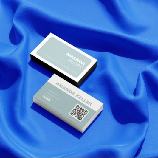 シンプルエレガント緑ミニマル 名刺