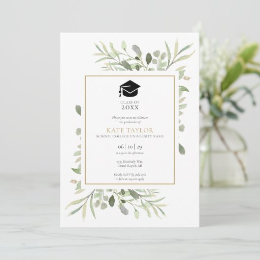 シンプルエレガント緑化卒業党 招待状 (スタンド正面)