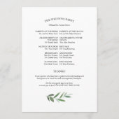 シンプルエレガント緑結婚式 プログラム (裏面)