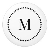 シンプルエレガント縁どイニシャル独身のモノグラム セラミックノブ (正面)