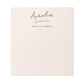 シンプルエレガント署名ミニマルフェミニン赤面 ノートパッド (正面)