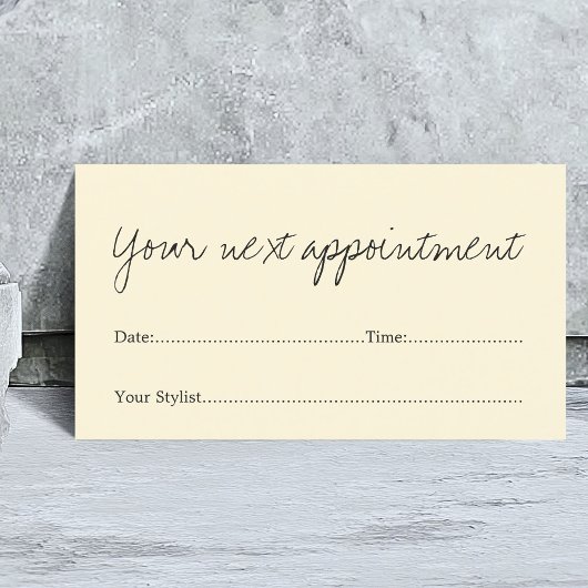シンプルエレガント美しいサロンアポイントメントカード 予約カード