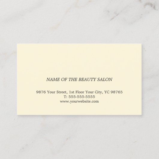 シンプルエレガント美しいサロンアポイントメントカード 予約カード (裏面)